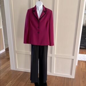 Le Suit Burgundy Pant Suit (both fully lined)